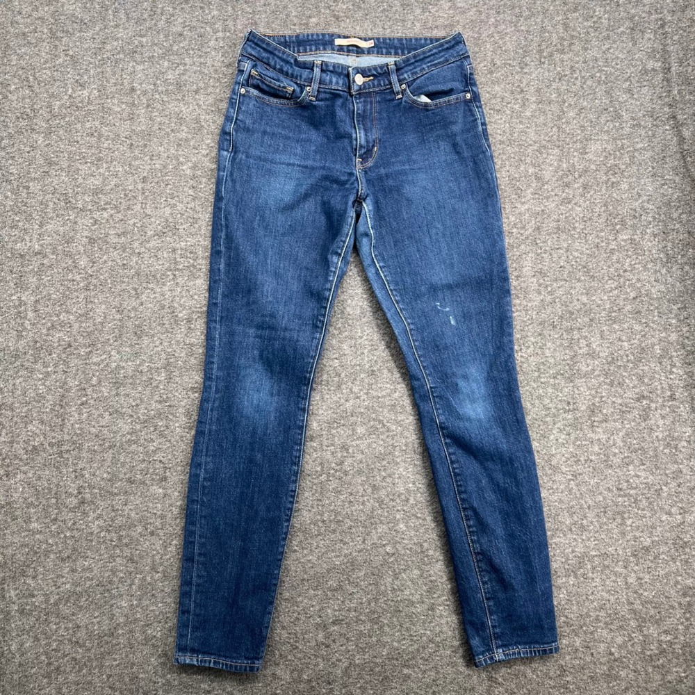 Levis 711 Skinny Jeans Womens 28 Medium Wash Mid Rise Stretch Denim Blue